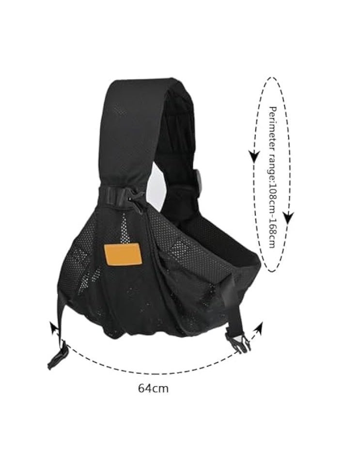 Baby Sling Carrier Breathable, Adjustable One Shoulder Labor-Saving Baby Holder Carrier, Mesh Half Wrapped Sling Hip Carrier for 0-36 Months Newborns, Infants and Toddlers Black