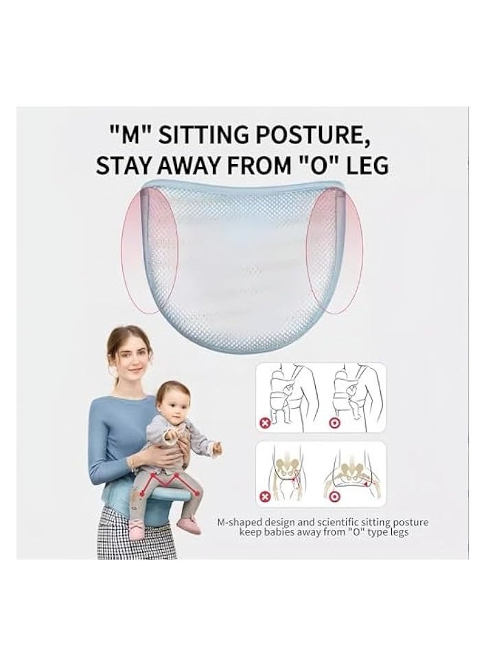 Hip Seat Baby Carrier, Hip Carrier for Babies & Toddlers with Various Pockets Storage, Adjustable Sling and Hip Seat for Newborn to Toddler up to 50lbs (Blue)