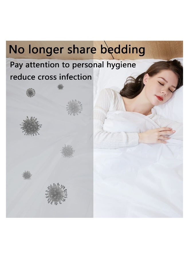 Two Sets of Disposable Bed Sheets, Quilt Cover and Pillow case Set for Travel, Portable Disposable Sheet Ready to use Disposable Bedding Set (Travel 4-Piece Double) 2 Sets