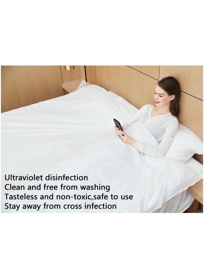 Two Sets of Disposable Bed Sheets, Quilt Cover and Pillow case Set for Travel, Portable Disposable Sheet Ready to use Disposable Bedding Set (Travel 4-Piece Double) 2 Sets