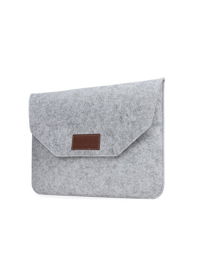 Felt Storage Bag, Storage Bag, Portable Felt Storage Bag for Notebook and Tablet, Thick Double-Layer Fabric Envelope Design Protective Bag for MacBook 13 Inch Light Grey