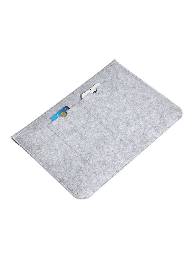 Felt Storage Bag, Storage Bag, Portable Felt Storage Bag for Notebook and Tablet, Thick Double-Layer Fabric Envelope Design Protective Bag for MacBook 13 Inch Light Grey