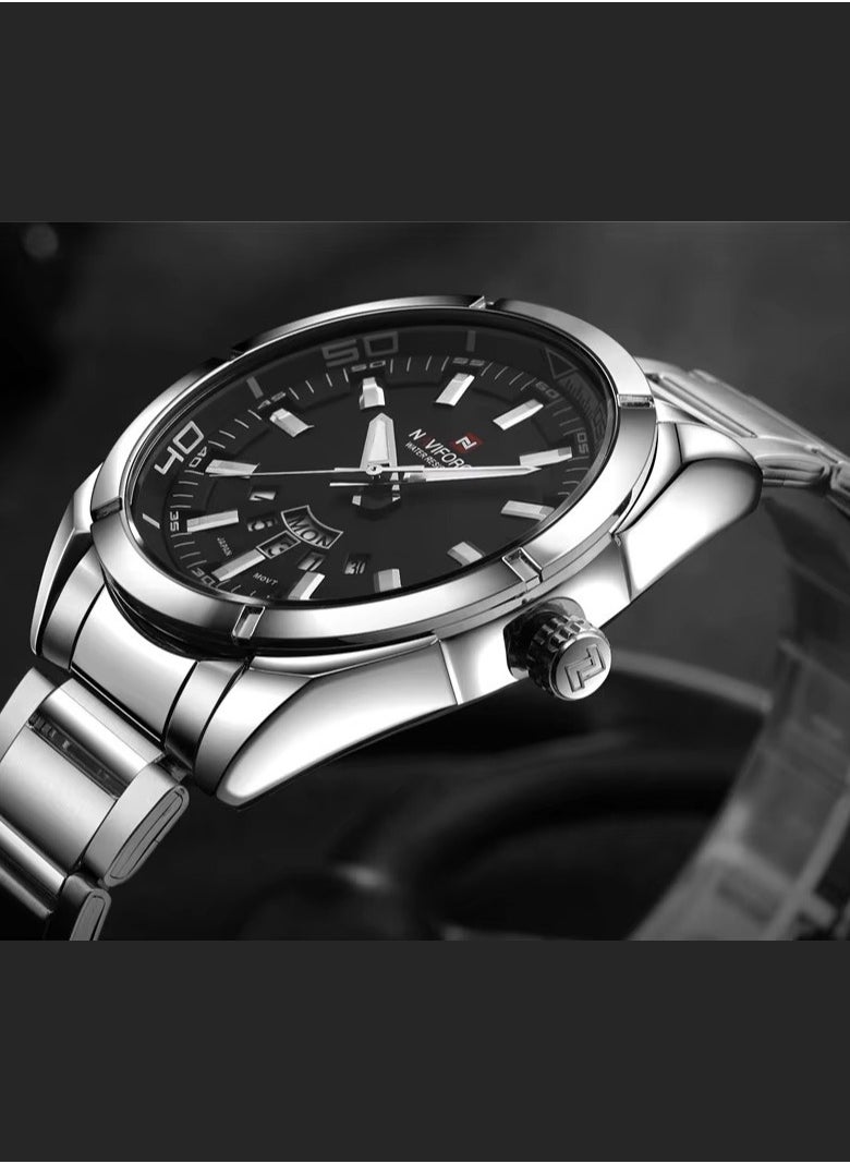 Naviforce Men's Classic Analog Watch NF9038 – Timeless Design with Premium Stainless Steel Strap