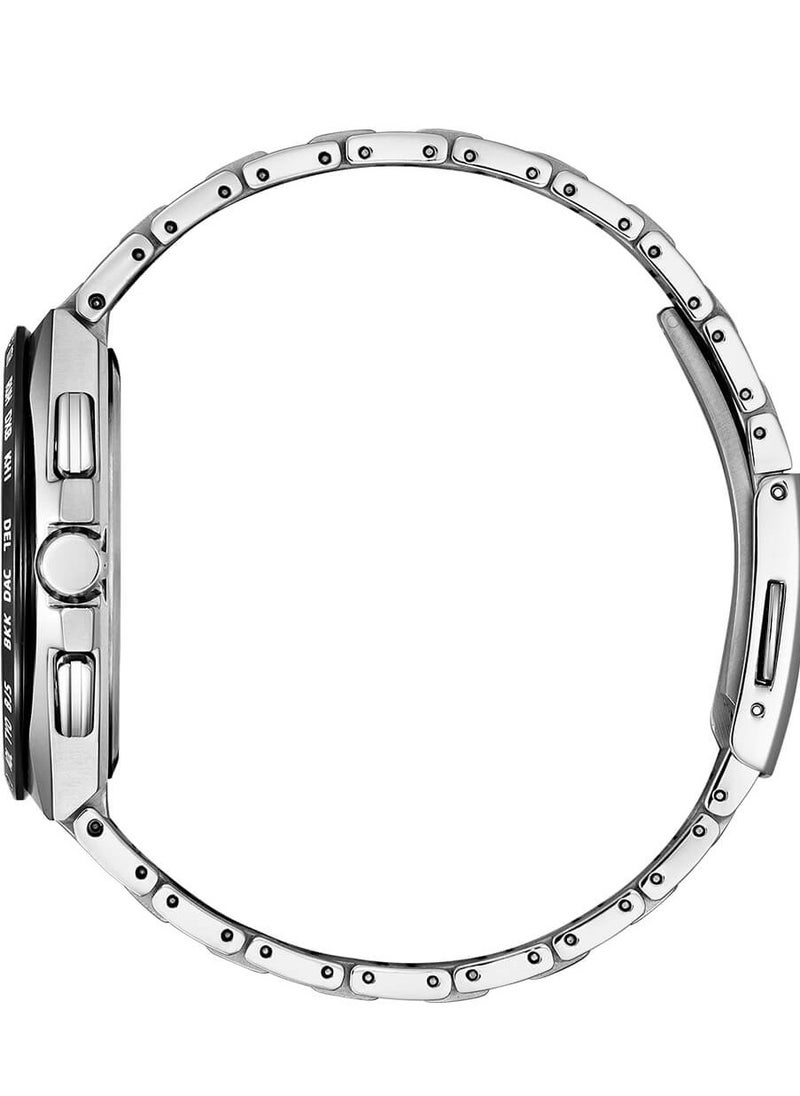 Eco-Drive Global Radio Controlled Mens Watch AT8238-84L – Dark Blue Dial with Silver-Tone Markers, Super Titanium Case with Duratect Coating, World-Time Function, 43mm, Eco-Drive, Radio-Controlled, Sapphire Crystal