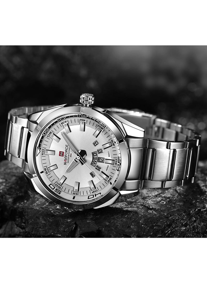 Naviforce Men's Classic Analog Watch NF9038 – Timeless Design with Premium Stainless Steel Strap