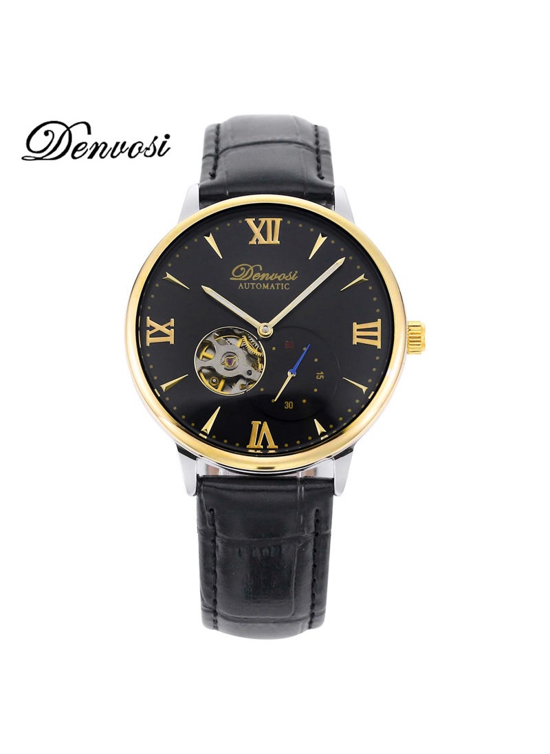 Danfu high-end 2813 automatic movement Mens mechanical watch high-end waterproof luminous mechanical watch menGold shell Black Belt black surface 2813 movement Gold shell Black Belt black surface 2813 movement