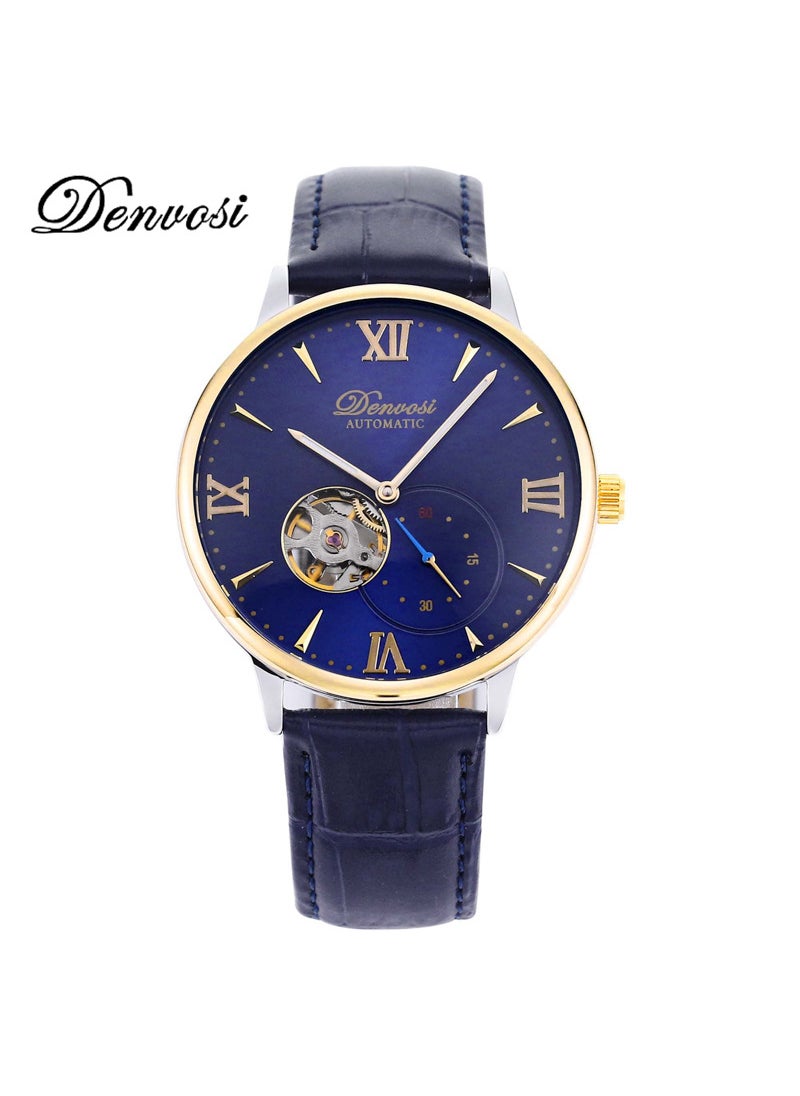 Danfu high-end 2813 automatic movement Mens mechanical watch high-end waterproof luminous mechanical watch menGold Shell Blue Belt blue surface 2813 movement Gold Shell Blue Belt blue surface 2813 movement
