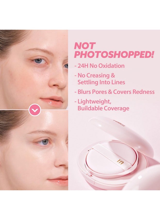 milktouch Milky Glow Cushion Foundation | Stocking Stuffer | Viral Korean Cushion | Glass Skin, No Oxidation, Long-Lasting, Non-Creasing, Hydrating | Christmas Holiday Gift Ideas (15N Fair Ivory)