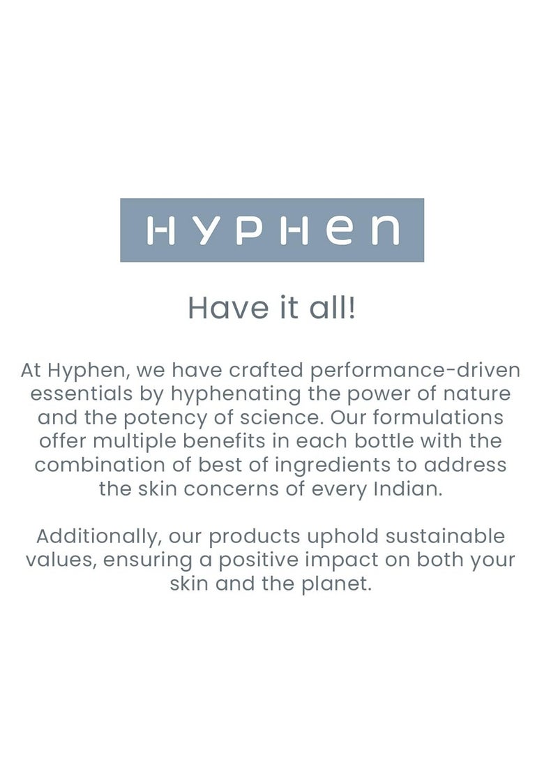 Hyphen 1% Hyaluronic Ultra Light Water Sunscreen SPF 50 PA ++++ | Broad Spectrum & Blue Light Protection | No White Cast | 5% Antioxidants Niacinamide Vitamin E | Korean Sun cream for Men Women | 50ml