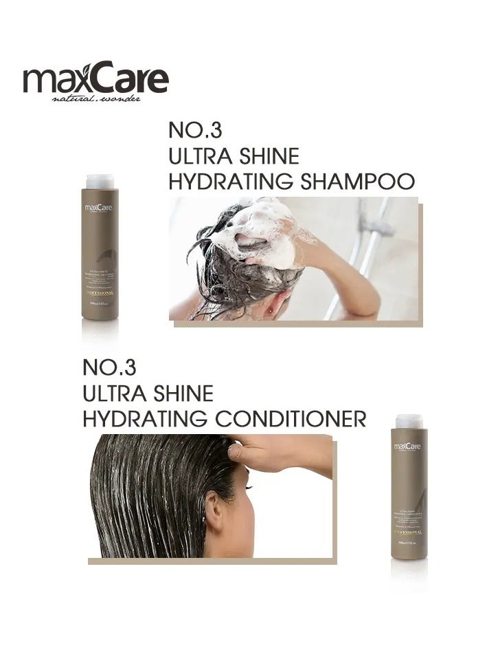 Maxcare Ultra Shine Hydrating Keratin Shampoo 500ml – Home Care for Smooth, Shiny & Frizz-Free Hair