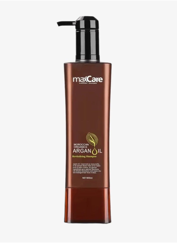 Maxcare Moroccan Argan Oil Shampoo 800ml – Nourishing, Anti-Itch, and Color-Protecting Formula