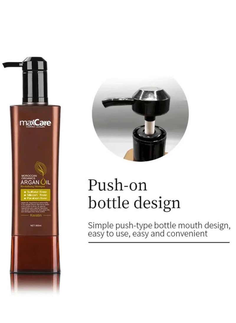 Maxcare Moroccan Argan Oil Shampoo 800ml – Nourishing, Anti-Itch, and Color-Protecting Formula