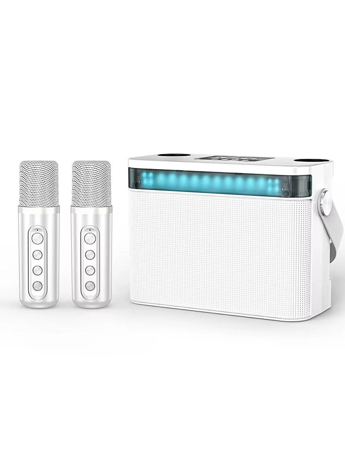 YS 224 Portable Wireless Bluetooth Karaoke Speaker Stereo Bass With Dual Microphones