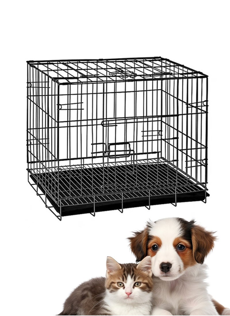 Foldable Dog Cage Cat Cage Small and Medium Dogs Pet Cage Dog Bed Puppy Cat Rabbit Indoor Outdoor with Tray