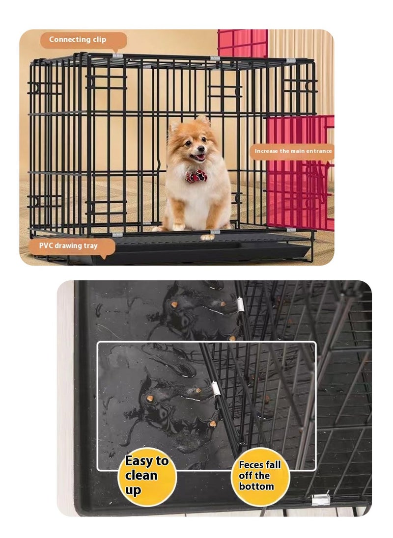 Foldable Dog Cage Cat Cage Small and Medium Dogs Pet Cage Dog Bed Puppy Cat Rabbit Indoor Outdoor with Tray