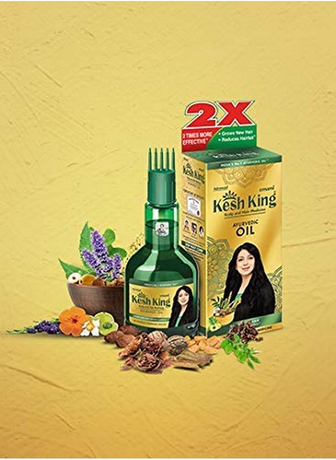 KESH KING Ayurvedic Hair Oil | Herbal Oil with Bhringraj & Amla | Enhance Hair Growth | Reduce Hairfall | Nourishes Scalp | Provides Long & Thick Hairs | 3.38 Fl Oz/100ml