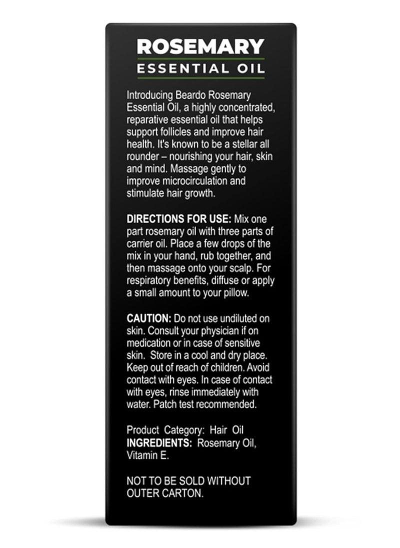 Beardo Rosemary Essential Oil, 15 ml & Derma Roller For Hair Growth 0.5 mm with 540 Chromium Needles | for Hair Growth, Hair fall and Regrowth | Skin Nourishment | 100% Natural | Aroma Oil