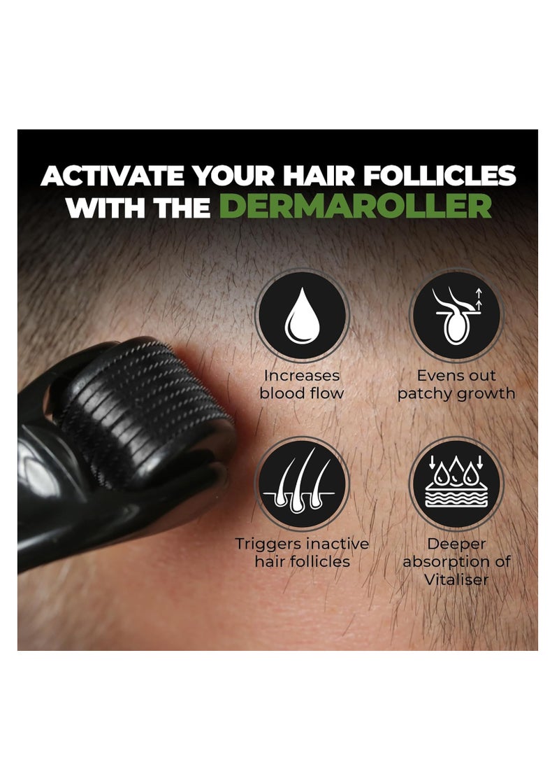 Beardo Rosemary Essential Oil, 15 ml & Derma Roller For Hair Growth 0.5 mm with 540 Chromium Needles | for Hair Growth, Hair fall and Regrowth | Skin Nourishment | 100% Natural | Aroma Oil