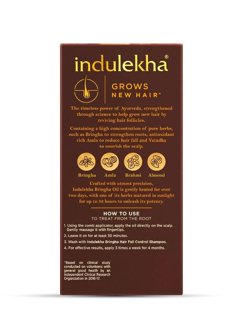 Indulekha Bringha, Ayurvedic Hair Oil, 50ml, for Hair Fall Control, with Amla & Coconut Oil, with Comb Applicator