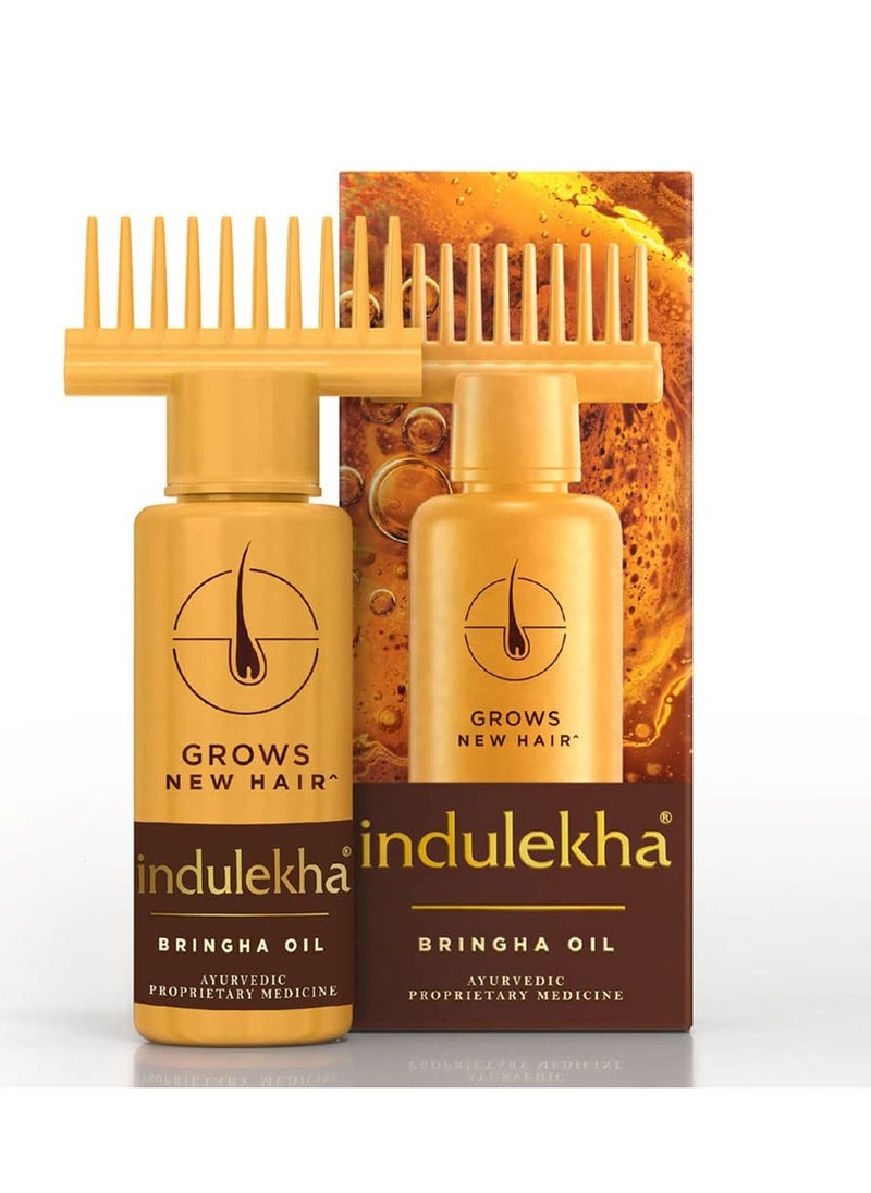 Indulekha Bringha, Ayurvedic Hair Oil, 50ml, for Hair Fall Control, with Amla & Coconut Oil, with Comb Applicator