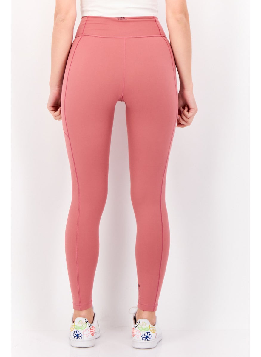 Women Tight Fit Brand Logo Training Leggings, Mauve