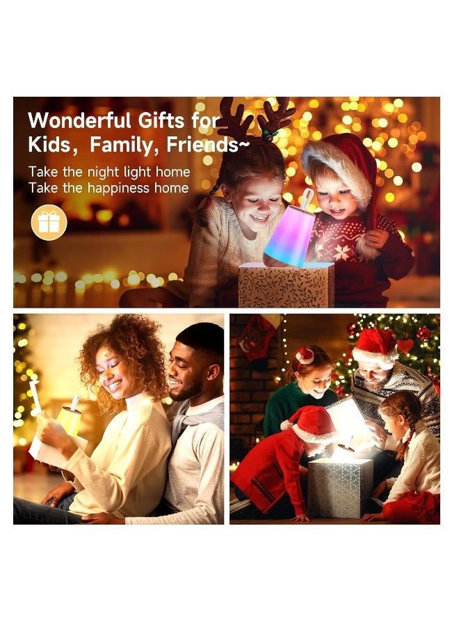 Rechargeable Dimmable Night Light Touch Lamp - Versatile Hanging Table Lamp With Remote, Warm White And Color Changing Modes,  For Kids And Adults