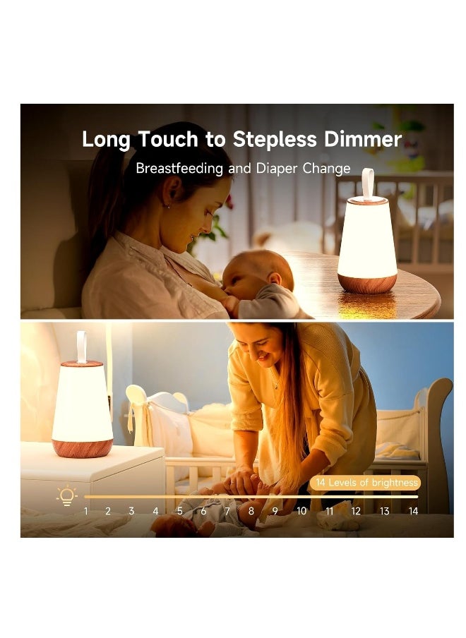 Rechargeable Dimmable Night Light Touch Lamp - Versatile Hanging Table Lamp With Remote, Warm White And Color Changing Modes,  For Kids And Adults