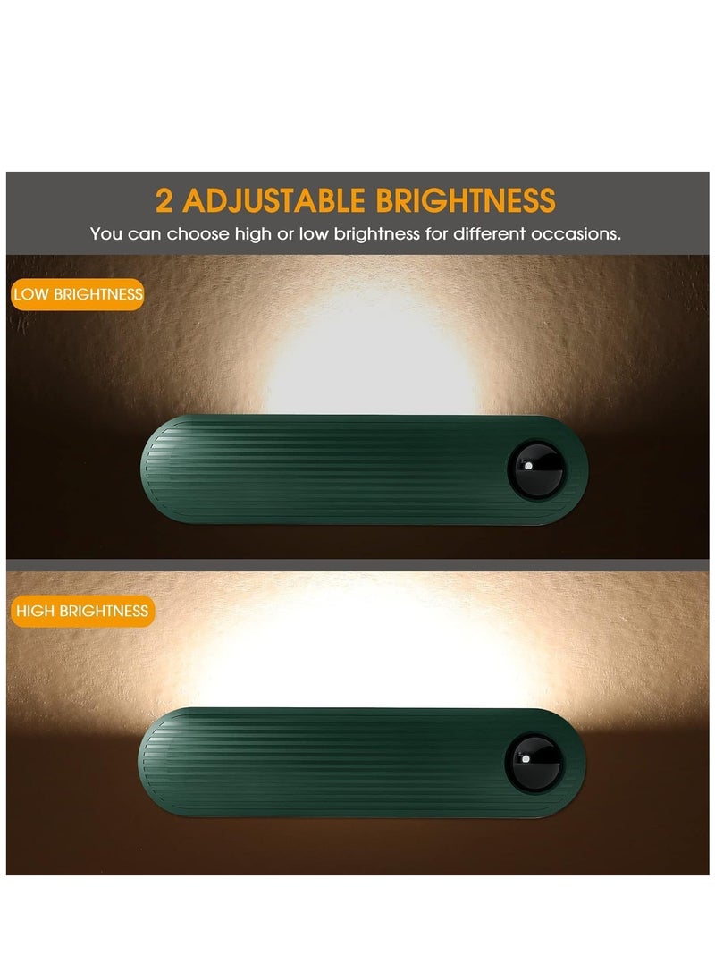 Night Light with Motion Sensor Dimmable Rechrageable LED Night Lights for Kids Bedrooms Warm White Nightlights Magnetic USB Chargeable for Room Bathroom Cabinet Closet Hallway 2 Pack Green