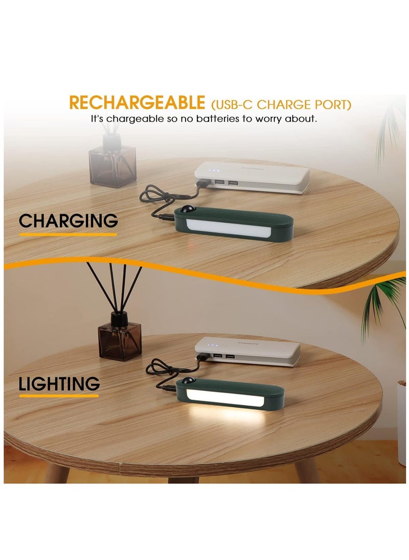 Night Light with Motion Sensor Dimmable Rechrageable LED Night Lights for Kids Bedrooms Warm White Nightlights Magnetic USB Chargeable for Room Bathroom Cabinet Closet Hallway 2 Pack Green