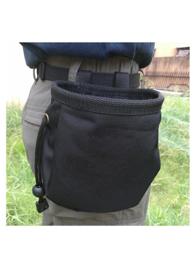 Rock Climbing Chalk Bag, Drawstring Rock Climbing Chalk Bag, Bouldering Chalk Bag Bucket, with Belt and Zipper Pocket for Fitness, GYM Weight Lifting, Hunting, Bouldering Magnesium Sack