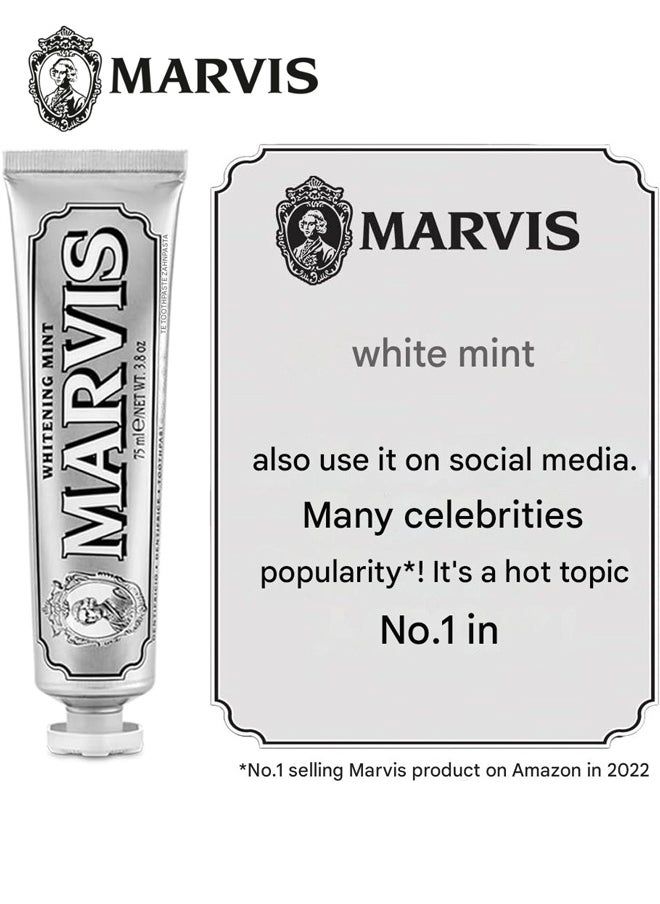 Whitening Mint Toothpaste 85ml – Premium Italian Toothpaste for Gentle Whitening & Long-Lasting Freshness