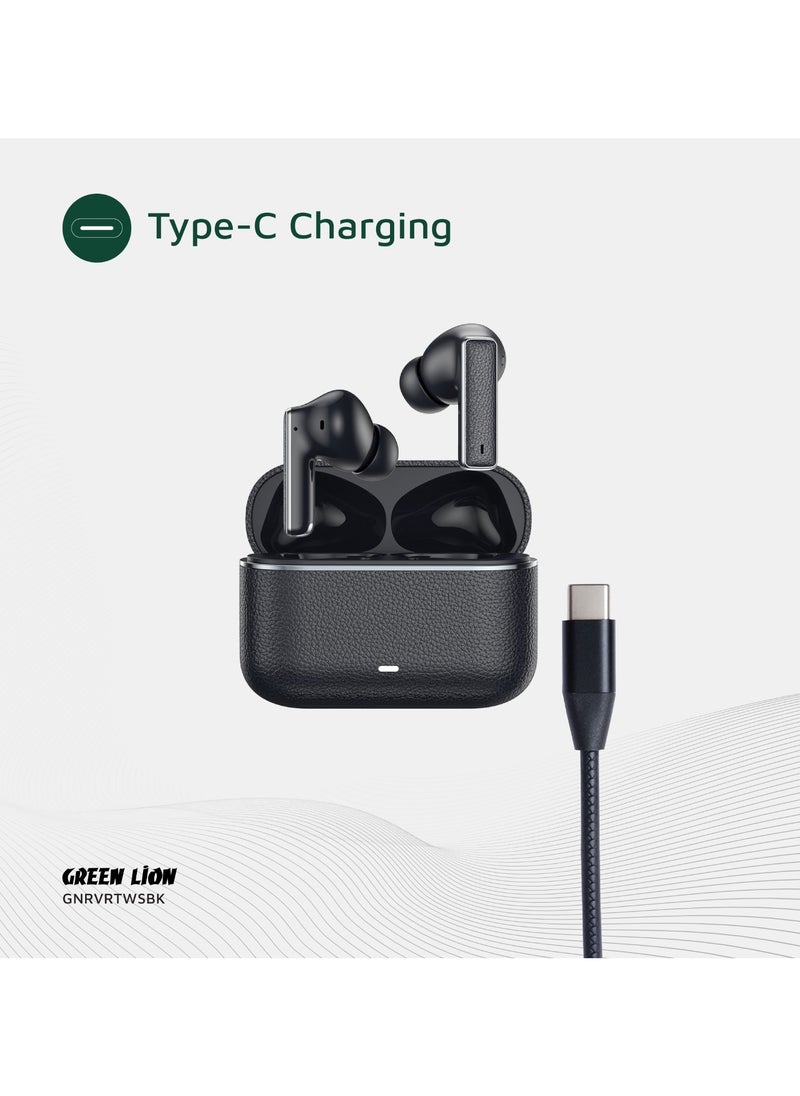 River True Wireless Earbuds ANC + ENC Clarity / Wireless Charging / Smart In-Ear Detection / Hands-Free Headphone / 6-Mic ENC Calls /Truewireless Headphones- Black