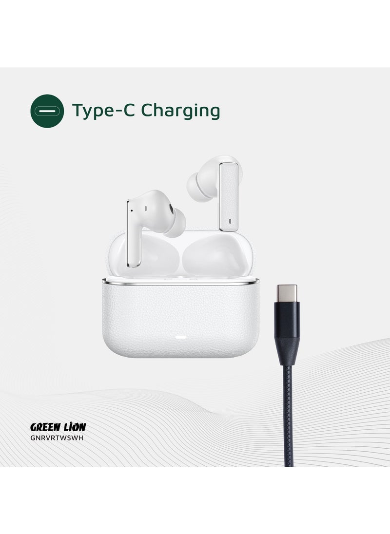 River True Wireless Earbuds ANC + ENC Clarity / Wireless Charging / Smart In-Ear Detection / Hands-Free Headphone / 6-Mic ENC Calls / In-Ear Headphones for Music, Calls & Gaming/Truewireless Headphones- White