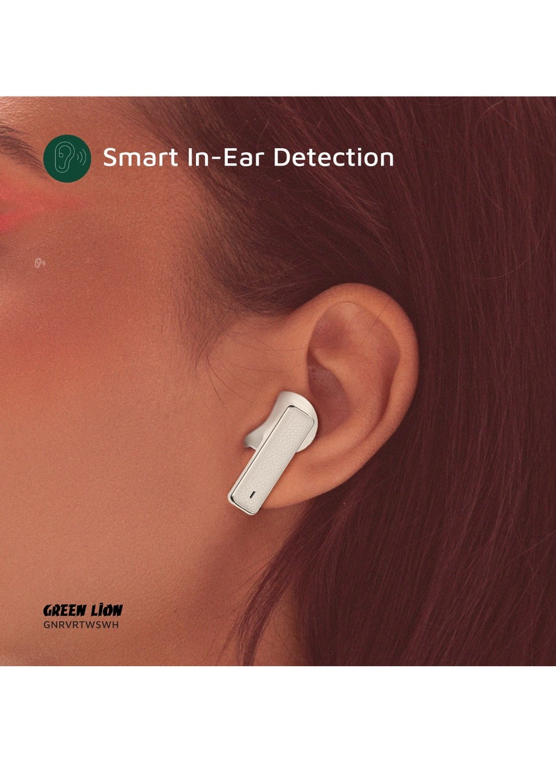 River True Wireless Earbuds ANC + ENC Clarity / Wireless Charging / Smart In-Ear Detection / Hands-Free Headphone / 6-Mic ENC Calls / In-Ear Headphones for Music, Calls & Gaming/Truewireless Headphones- White