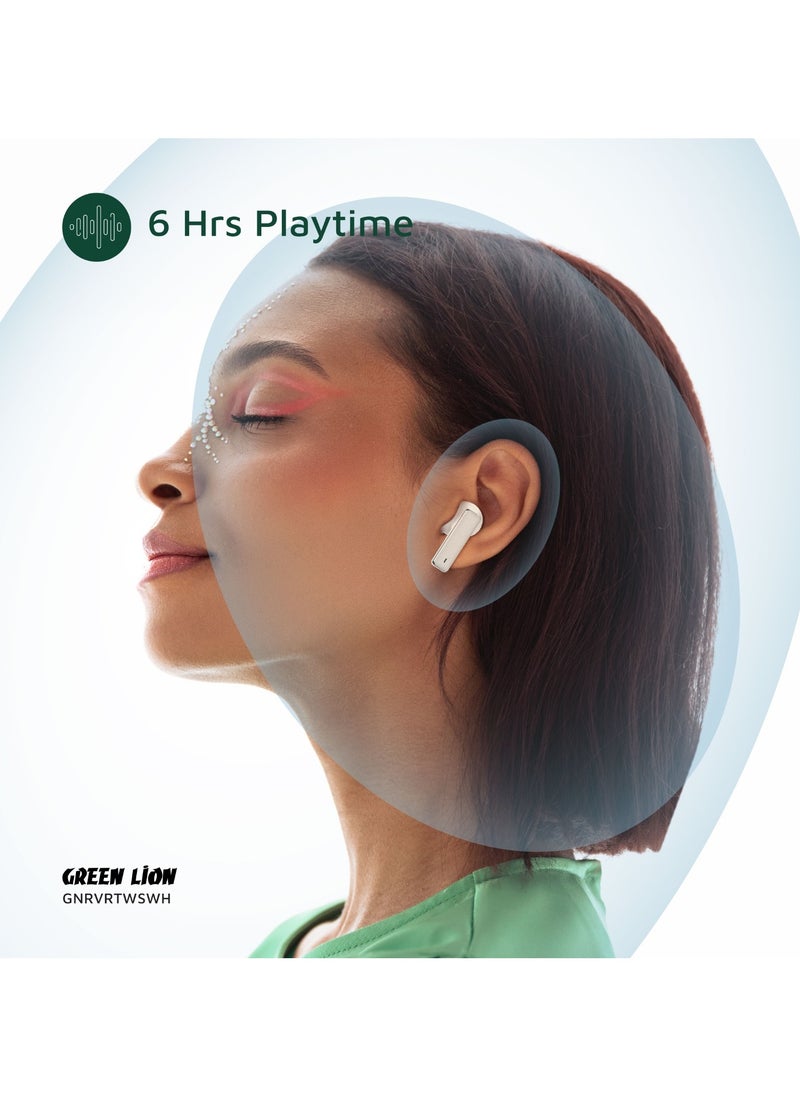 River True Wireless Earbuds ANC + ENC Clarity / Wireless Charging / Smart In-Ear Detection / Hands-Free Headphone / 6-Mic ENC Calls / In-Ear Headphones for Music, Calls & Gaming/Truewireless Headphones- White