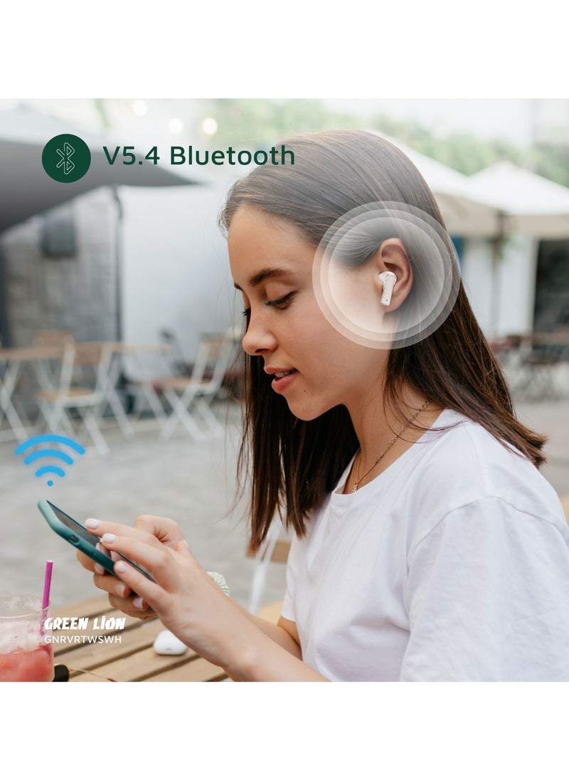River True Wireless Earbuds ANC + ENC Clarity / Wireless Charging / Smart In-Ear Detection / Hands-Free Headphone / 6-Mic ENC Calls / In-Ear Headphones for Music, Calls & Gaming/Truewireless Headphones- White