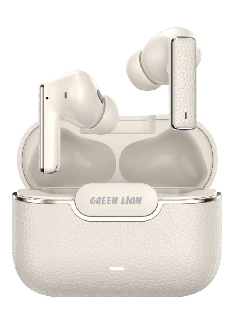 River Plus True Wireless Earbuds ANC + ENC Clarity and 2.4G Connector / Truewireless Headphones / Smart In-Ear Detection  / Wireless Charging / Waterproof Earbuds / Hands-Free Headphone / 6-Mic ENC Calls / In-Ear Headphones for Music, Calls & Gaming - Cream
