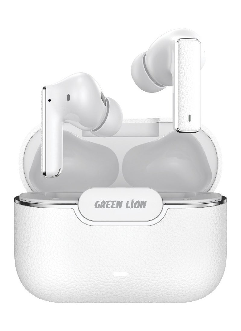 River Plus True Wireless Earbuds ANC + ENC Clarity and 2.4G Connector / Truewireless Headphones / Smart In-Ear Detection / Wireless Charging / Waterproof Earbuds / Hands-Free Headphone / 6-Mic ENC Calls / In-Ear Headphones for Music, Calls & Gaming - White