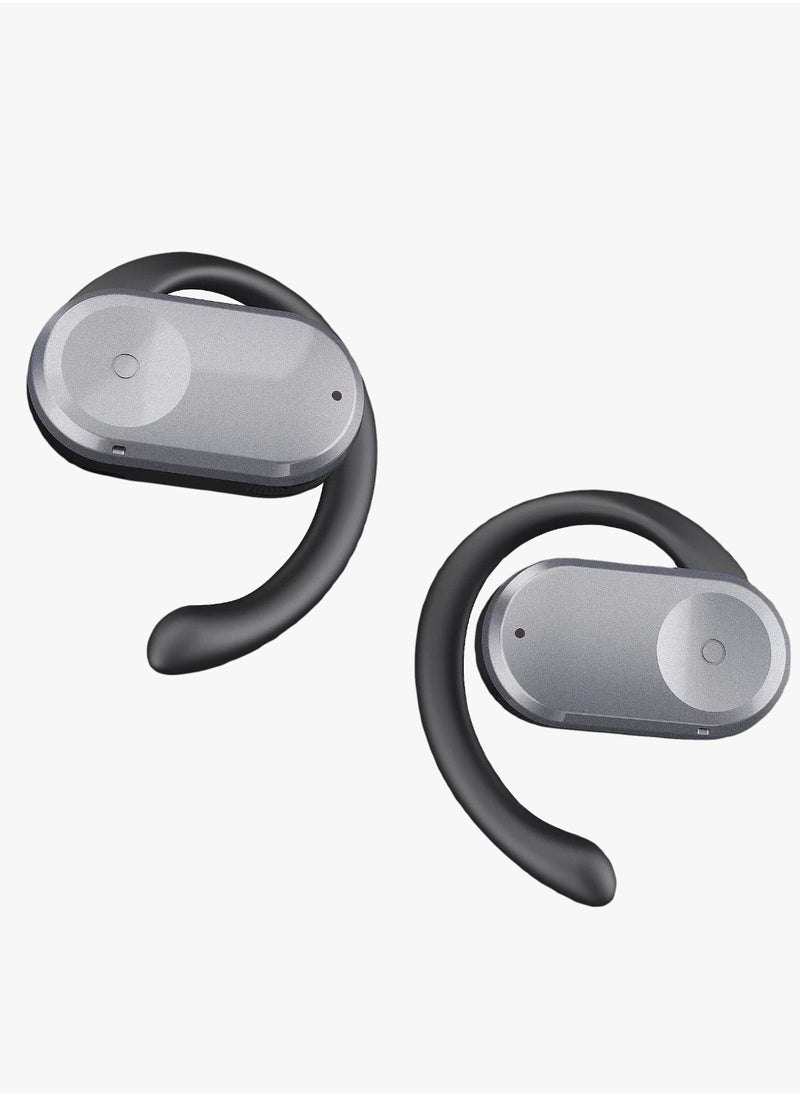 Ocean Open Ear Waterproof Headphones / 135° Free Rotation / Wireless Earbuds / Touch Control / Type-C Charging / 6 hrs Playtime / Hands-Free / Headphones for Gaming with Voice Assistant - Black