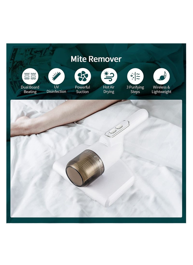 Portable Mini UV Handheld Vacuum Cleaner for Mattress, Sofa and Carpet, Wireless Dust Mite Removal Tool for Home