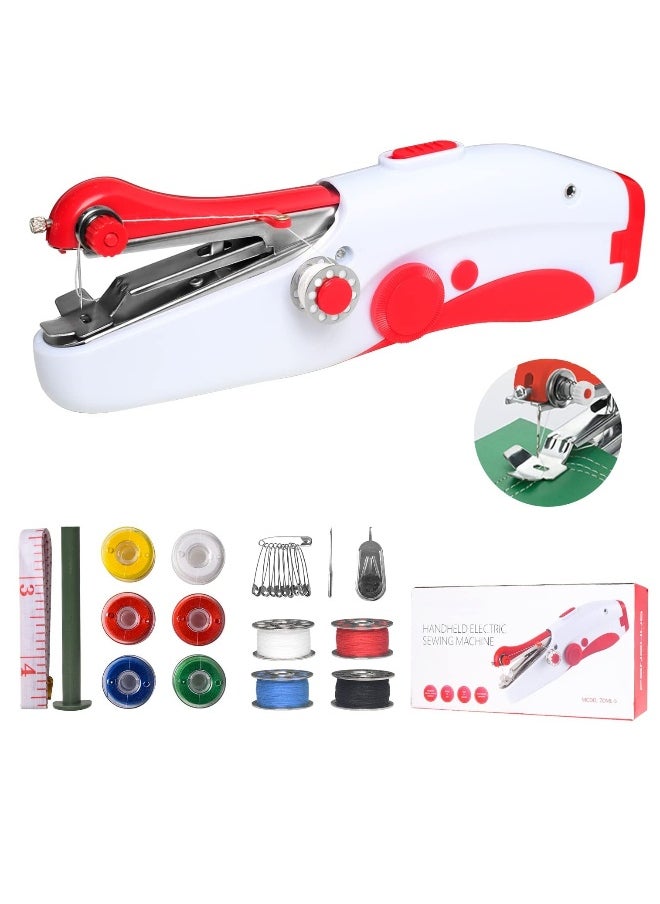 Portable Handheld Sewing Machine with Mini Sewing Kit - Quick and Easy Home Repair Tool for Clothes, Curtains, and Sheets - Ideal for Crafting and Fast Sewing Solutions.