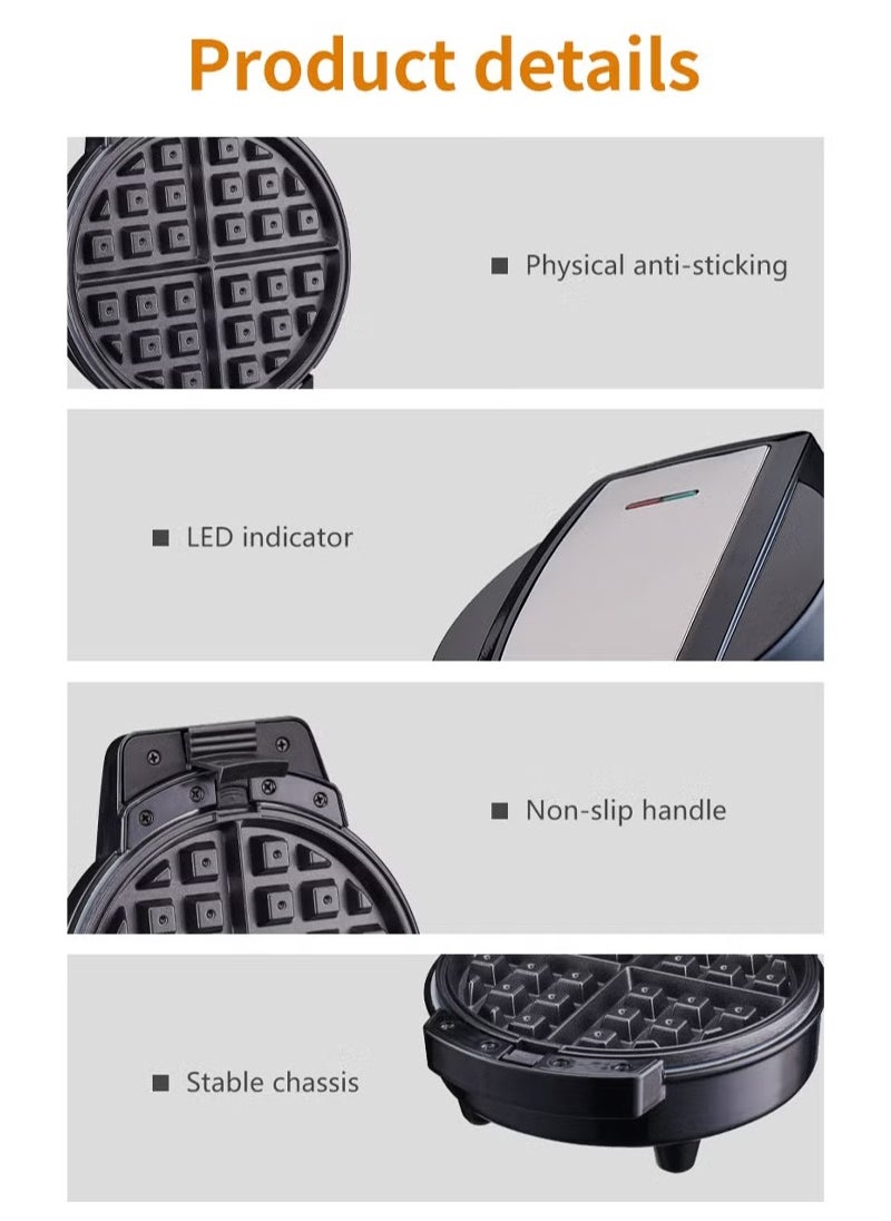 3-In-1 Non-Stick Snacks Maker with Waffle Plate/Cartoon Cake Plate/Doughnut Plate 600 W SK-08006 Black