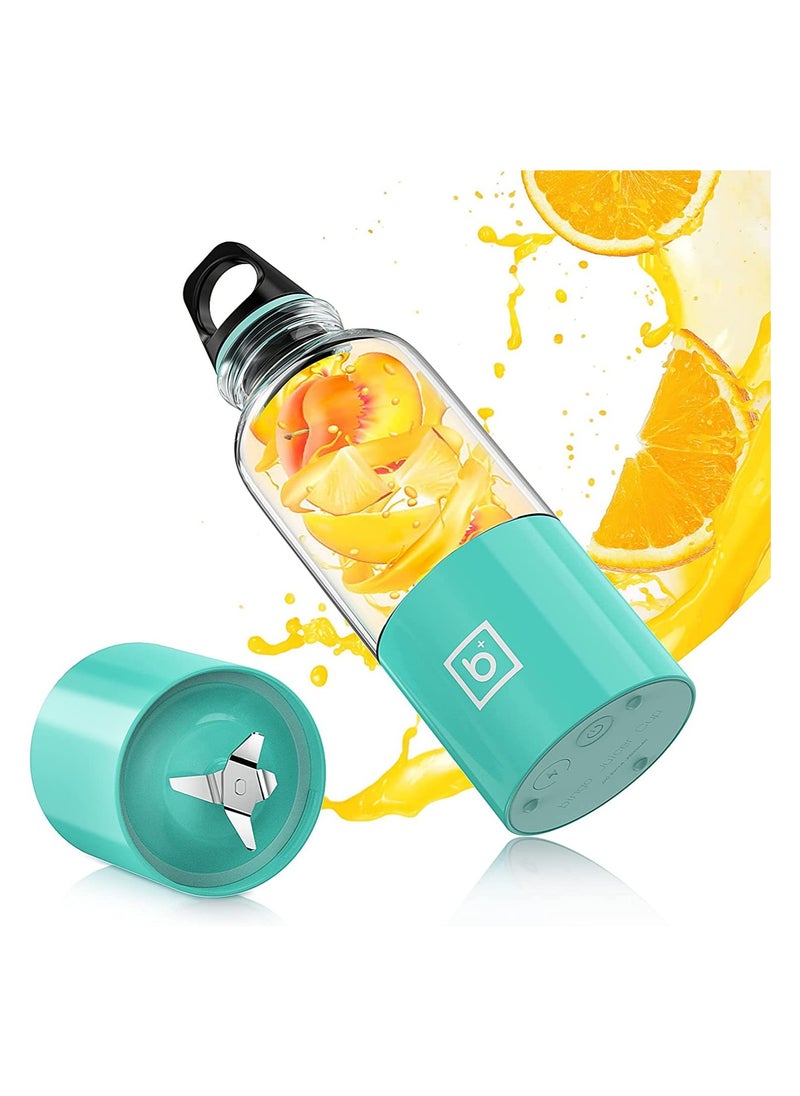 Portable USB Rechargeable Blender, 17.6 Oz High-Speed 4-Blade Fruit Mixer, Mini Juicer for Smoothies and Shakes, Ideal for Travel and Outdoor Activities, 2600mAh Battery
