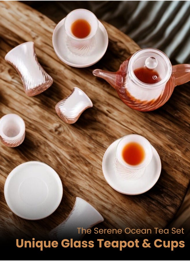 19 Piece Tea Ocean Set Clear 800ml White