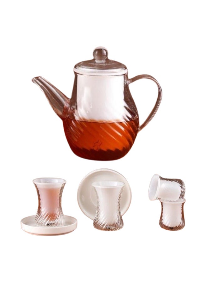 19 Piece Tea Ocean Set Clear 800ml White