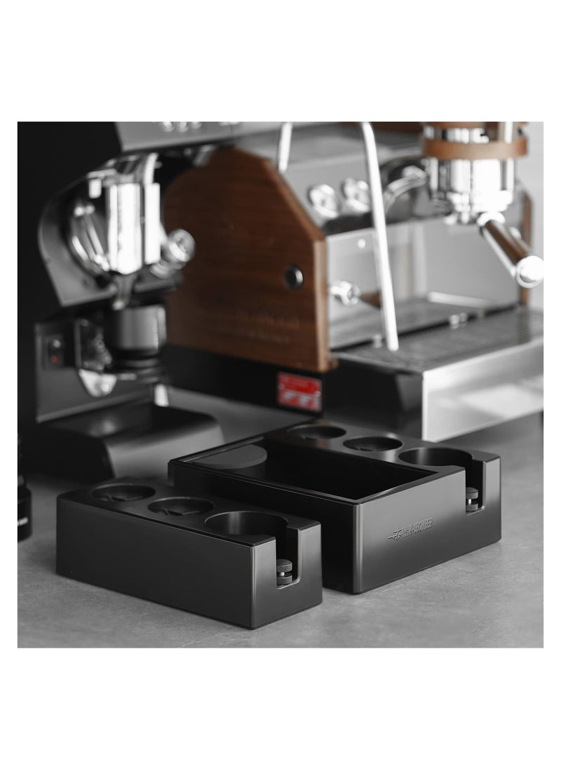 Black Espresso Tamper Mat Station Portable Coffee Portafilter Holder Compatible with 51 54 58mm Sizes Perfect for Baristas