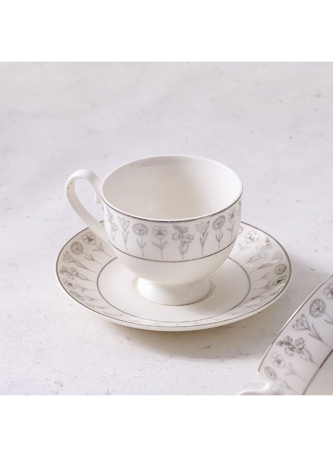 Youthful Bite Sparkle 8-Piece Cup & Saucer Set – Elegant Tea & Coffee Set for 4, Premium Quality, Dishwasher Safe, Stylish & Durable, Perfect for Casual & Formal Dining