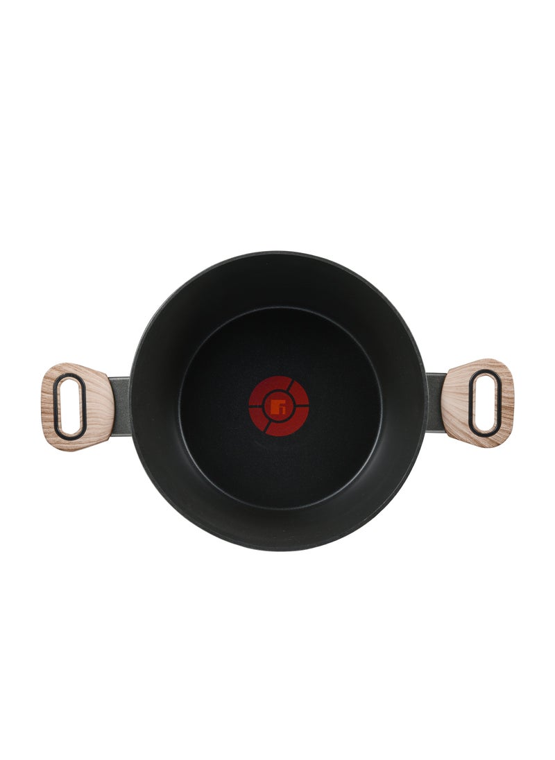 ULTIMATE TX FORGED ALUMINUM CASSEROLE + LID 24 CM WITH HEATDOT TECHNOLOGY, INDUCTION BOTTOM, GREY COLOR, BG36171GY