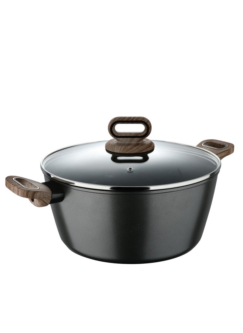 ULTIMATE TX FORGED ALUMINUM CASSEROLE + LID 28 CM WITH HEATDOT TECHNOLOGY, INDUCTION BOTTOM, GREY COLOR, BG36173GY