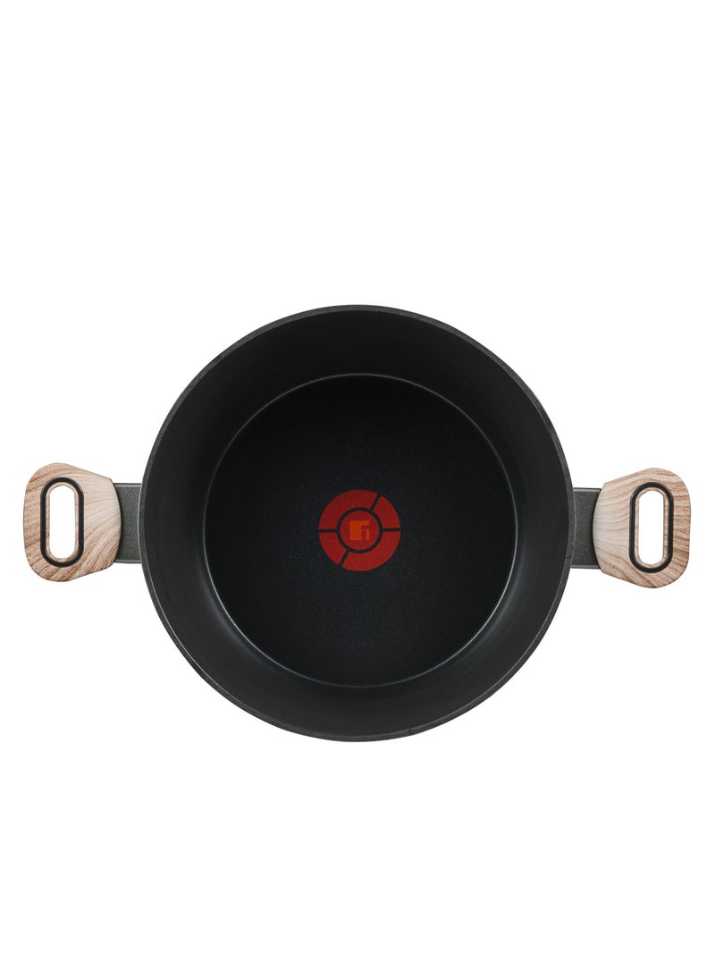 ULTIMATE TX FORGED ALUMINUM CASSEROLE + LID 26 CM WITH HEATDOT TECHNOLOGY, INDUCTION BOTTOM, GREY COLOR, BG36172GY
